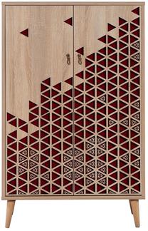 Spintelė Kalune Design Multibox 122, ruda sp./raudona sp., 36 cm x 80 cm x 127 cm