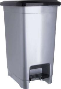 Šiukšliadėžė Orion Narrow, sidabro sp./juoda sp., 25 l, 45 cm x 28 cm