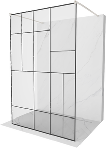 Dušo sienelė Mexen Kioto Walk-in, 130 cm x 200 cm, brushed nickel sp./grūdintas