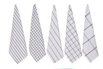 Virtuvinių rankšluosčių rinkinys Okko BASIC 14407, balta sp./pilka sp., 60 cm x 40 cm, 5 vnt.