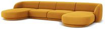 Sofa Micadoni Home Miley Velvet Panoramic, geltona sp., 334 x 115 cm x 74 cm