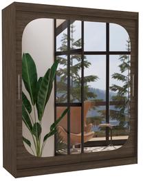 Шкаф ADRK Arizona 180, коричневый цв., 58 см x 180 см x 215 см, с зеркалом