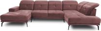Kampinė sofa Bretan Lukso 24, rožinė sp., dešininė, 205 x 350 cm x 107 cm