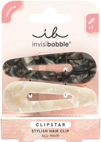 Matu sprādzes Invisibobble Clipstar Stylish, pelēka krās./brūngans krās., 2 gab.