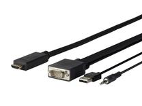 Kabelis Vivolink Pro PROVGAHDMI3 VGA, Audio to HDM, 3 m, juoda sp.