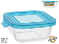 Pārtikas trauks Kitchen&GO, 0.8 l, 17.5 cm x 15.5 cm, caurspīdīga krās./zila krās.