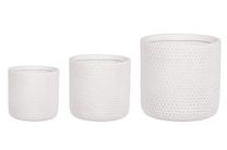 Puķu pods 4Living Honey 612160, magnija oksīds, 31 cm x 31 cm, Ø 31 cm, balta krās., 3 gab.