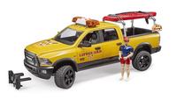 Žaislinis visureigis Bruder Ram 2500 Power Wagon Life Guard With Figure 02506, 1:16, geltona sp.
