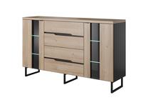 Komoda Idzczak Meble, juoda sp., 93 cm x 40 cm x 160 cm