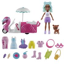 Figūrėlių rinkinys Mattel Polly Pocket Flamingo Snack Cart HWP24, įvairių spalvų