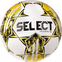 Futbolo kamuolys Select Numero 10 V23, 4 dydis, balta sp./juoda sp./geltona sp.