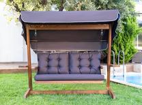 Lauko sūpynės Kalune Design Viva 2200, antracito sp./ruda sp., 100 cm x 220 cm x 175 cm