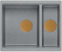 Virtuves izlietne Quadron Logan 150, granīts, 56 cm x 46 cm x 22 cm, sudraba krās./vara krās.