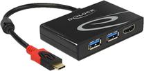 Centrmezgli Delock USB C male, 2 x USB 3.0 female