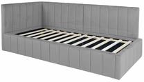 Lova viengulė Home4you Jasper, 90 x 200 cm, pilka, be čiužinio, su grotelėmis