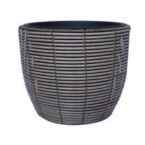 Puķu pods Home4you Wicker, plastmasa, 44 cm x 44 cm, Ø 44 cm, pelēka krās.