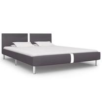 Lova dvigulė VLX Faxu leather 280839, 160 x 200 cm, pilka sp., be čiužinio