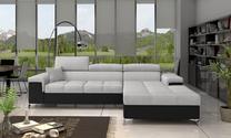 Kampinė sofa Ricardo Sawana 21, Soft 11, juoda sp./pilka sp., dešininė, 205 x 280 cm x 90 cm