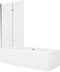 Vonia, su sienele su sienele, kampinė Mexen Cube, 180 cm x 80 cm x 39 cm, stačiakampis, balta sp.
