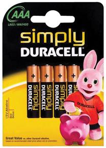 Elementai Duracell, AAA, 1.5 V