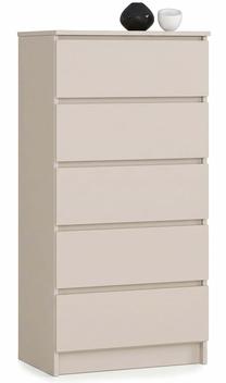 Komoda Akord K60 5SZ CLP PK, kašmyro sp., 121 cm x 60 cm x 40 cm