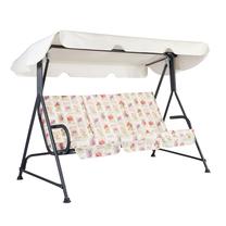 Lauko sūpynės Home4you Stoccolma, balta sp./pilka sp., 208 cm x 201 cm x 170 cm