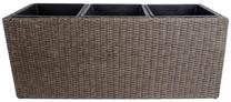 Ziedu kaste Home4you Wicker 35181, plastmasa/metāls, 39 cm, Ø 110 cm, tumši brūna krās.