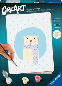 Картина по номерам Ravensburger CreArt Cute Polar Bear, белый цв./голубой цв., 18 x 24 cm