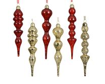 Елочное украшение Decoris Antique, золотой цв./красный цв./(цвет/дизайн выбирается случайным образом), стекло