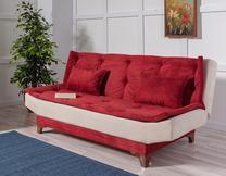 Sofa-lova Hanah Home Kelebek 867UNQ1342, kreminė sp./raudona sp., 85 x 190 cm x 85 cm
