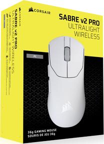 Belaidė žaidimų pelė Corsair Sabre v2 Pro Ultralight CH-931G001-WW, 2.4ghz / usb, balta sp.