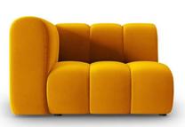 Modulinė sofa Micadoni Home Lupine Velvet, geltona sp., kairinė, 114 x 87 cm x 70 cm