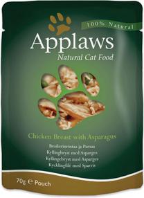 Mitrā kaķu barība Applaws Chicken Breast With Asparagus In Broth, vistas gaļa, 0.07 kg