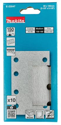 Šlifavimo lapas Makita E-23547, 150, 13 cm x 8 cm, 10 vnt.
