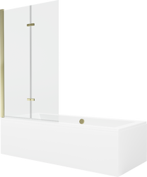 Vonia, su sienele su sienele, laisvai pastatoma Mexen Cube, 170 cm x 80 cm x 39 cm, stačiakampis, balta sp.
