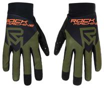 Велосипедные перчатки универсальный Rock Machine Race Gloves FF, черный цв./oранжевый цв./хаки цв., L