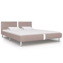 Lova dvigulė VLX Faux Leather, 160 x 200 cm, smėlio sp., be čiužinio, su grotelėmis
