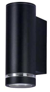 Āra sienas lampa Italux Fondo, 40W, GU10, IP54, melna krās., 6.8 cm x 18 cm