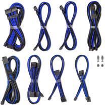 Vads Cablemod C-Series Pro ModMesh Sleeved 12V-2x6 12VHPWR Dual StealthSense Cable Kit, zila krās./melna krās.
