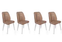 Kėdžių rinkinys Kalune Design Dallas 583 974NMB1587, matinė, balta sp./smėlio sp., 49 cm x 50 cm x 90 cm, 4 vnt.