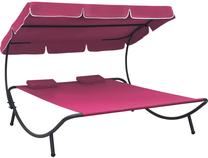 Välivoodi VLX Outdoor Lounge Bed With Canopy 313524, roosa v.