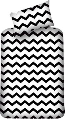 Paklodė Mijolnir Small Zigzag 162ELR0517, balta sp./juoda sp., 100 x 200 cm, su guma
