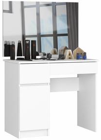 Kosmetinis staliukas Akord Furniture Factory CLP P-2/SL, baltas, 90 cm x 50 cm x 142 cm, su veidrodžiu
