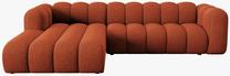 Kampinė sofa Micadoni Lupine Chenille, oranžinė sp., kairinė, 288 x 175 cm x 70 cm