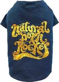 Marškinėliai šuniui DoggyDolly Natural Born Rocker T514, tamsiai mėlyna sp., L