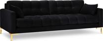 Sofa Micadoni Home Mamaia Velvet, juoda sp., 217 x 92 cm x 75 cm