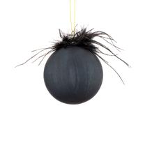 Eglītes rotājums Christmas Touch SYQB4-0123165, melna krās., 8 cm, spalvas/velūrs