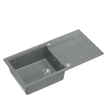 Virtuves izlietne Quadron Evan 146, granīts, 100 cm x 50 cm x 21 cm, nerūsējošā tērauda krās./sudraba krās.