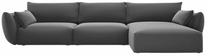 Kampinė sofa Cosmopolitan Design Matera Velvet Salvador 18, tamsiai pilka sp., dešininė, 171 x 308 cm x 85 cm