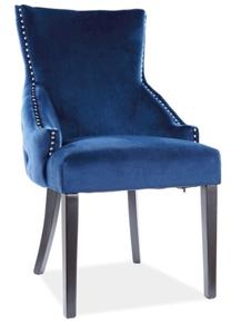 Ēdamistabas krēsls Modern George Velvet, zila krās., 56 cm x 45 cm x 96 cm